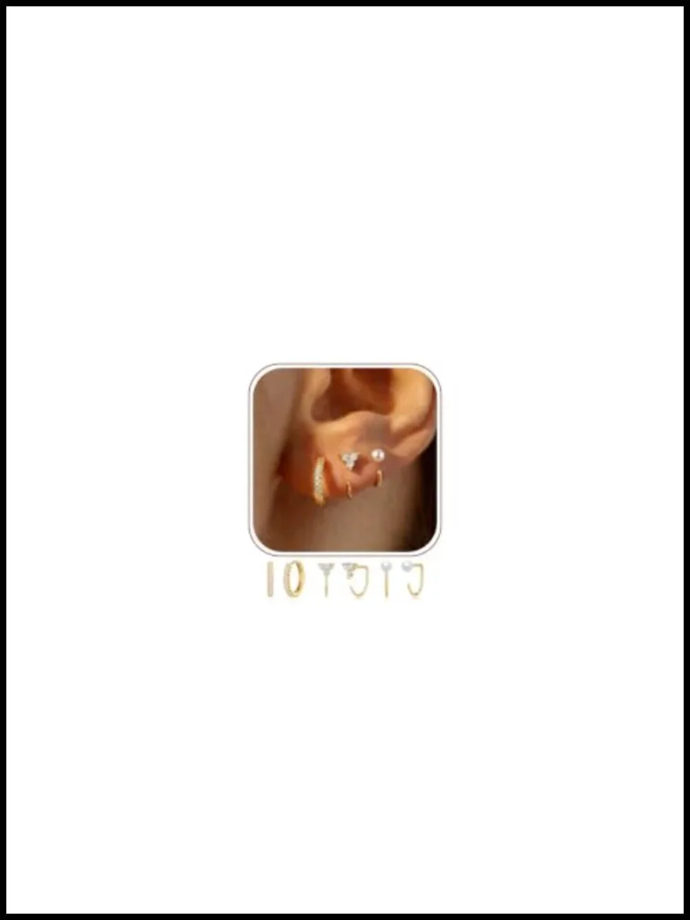 3 Pair Backless Half Hoop Earrings for Women 14K Gold Plated Hypoallergenic